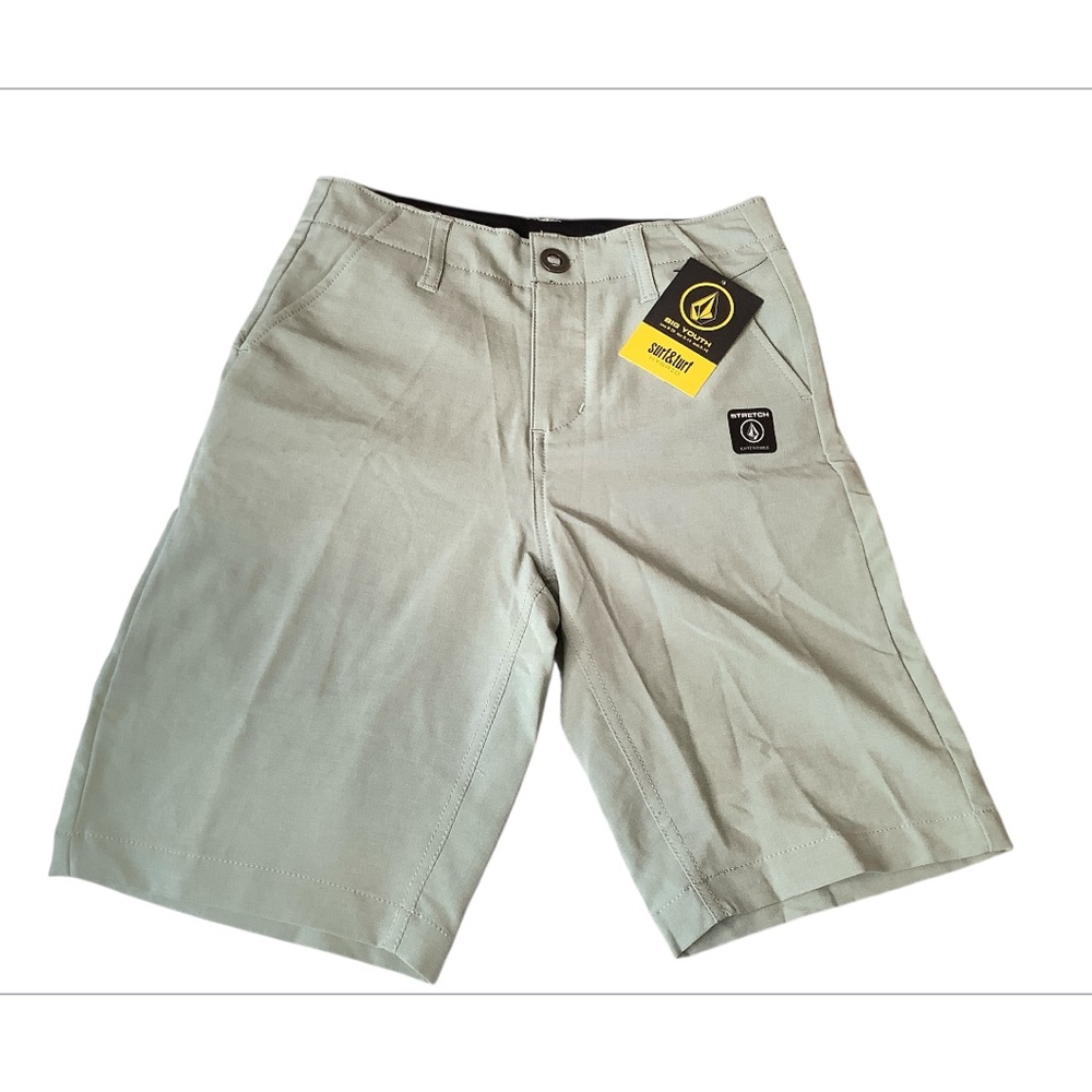 Volcom Frickin Static Boys Shorts Size 24/8 Soft Sage Green Color